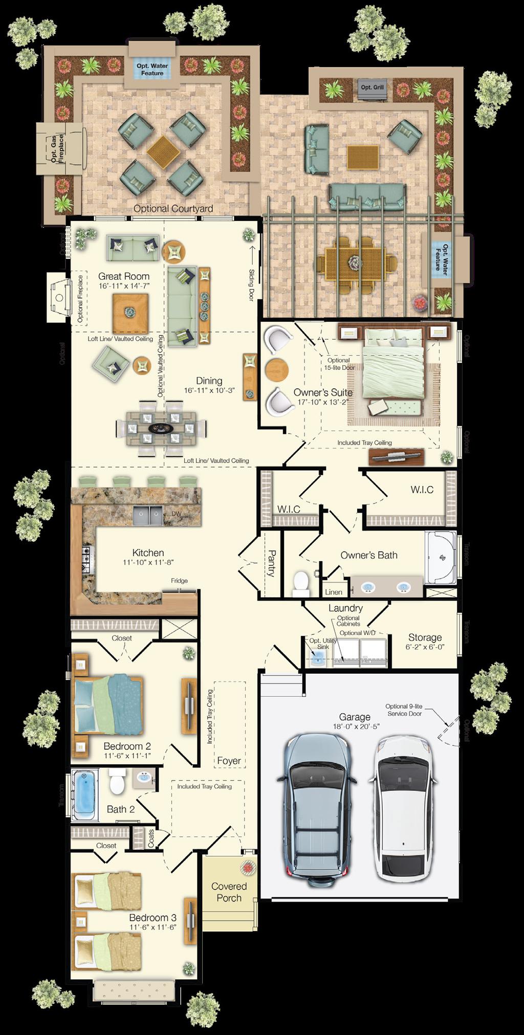 floor plan The Bluebell Beds Baths Heated Sq. Ft.
