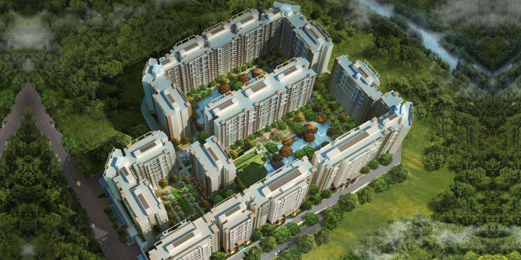Besides the rare views, there are thoughtful nuances that are going into the apartment design at Vasant Oasis Panoramic and uninterrupted views of the Suburbs and Landscaping within the complex 19