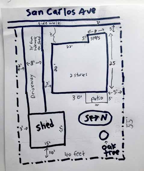 The site plan needs to be drawn to scale eventually, but to start you should use scratch paper. If the site plan is feeling too stressful, you can skip it for now.