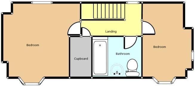 Floor plan not to scale and for guidance on layout only Outside: