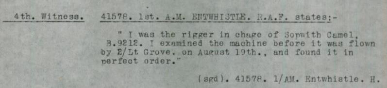 His body was not recovered at the time of the accident. Second Lieutenant Raymond Hinton Grove s body was recovered at Turnberry on 28th August, 1918.