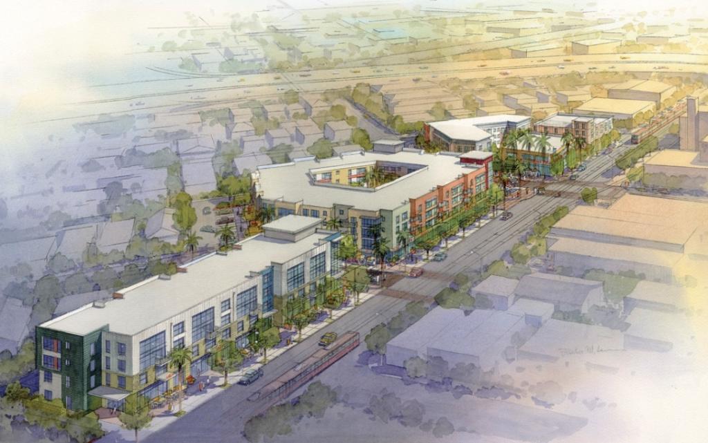 COMM 22 (Logan Heights) Mixed-use, transit-oriented development with197 affordable homes (128 affordable family rental apartments, 69 affordable senior rental apartments), commercial space and a