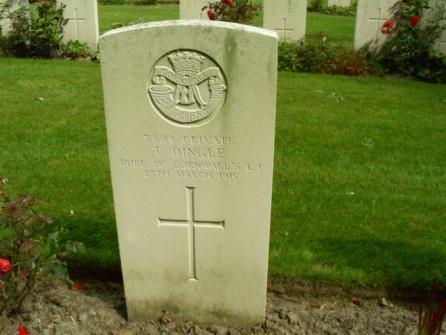 There is a headstone in Aveluy Communal Cemetery, Somme, France. He is on the war memorial in Ruan Church and also on the war memorial at St Stephens-in-Brannel.