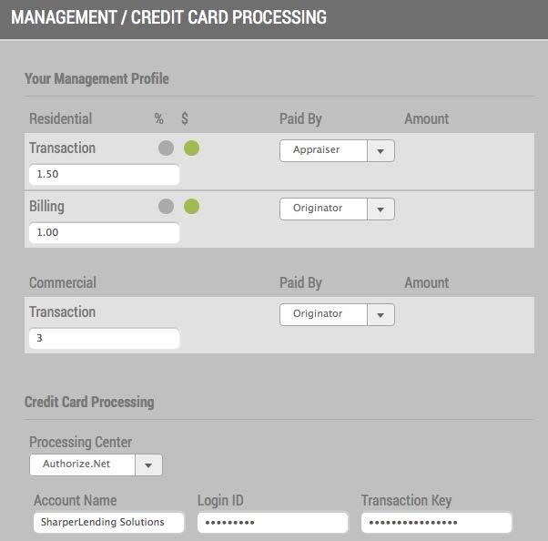 Manager Settings With Manager Settings you can modify your fees, add credit card processing information, and add your private label website address.