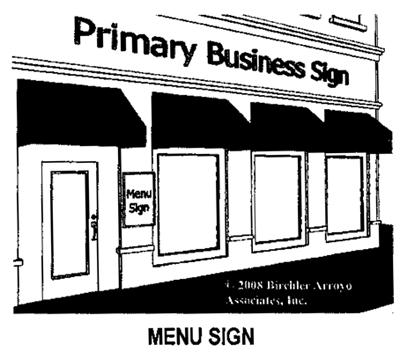 One door sign per customer entrance to convey the name of the premises, the name of the owner and/or the occupant of the premises, street number and address, phone number, hours of operation, credit