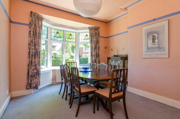 The Property Comprises: ENCLOSED ENTRANCE PORCH: Original ceramic tiled floor, PVC double glazed windows, impressive solid Pine front door with leaded and stained glass inset.