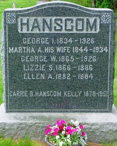 Martha A., w. George I. Hanscom, 1844-1934. Hanscom, George W.