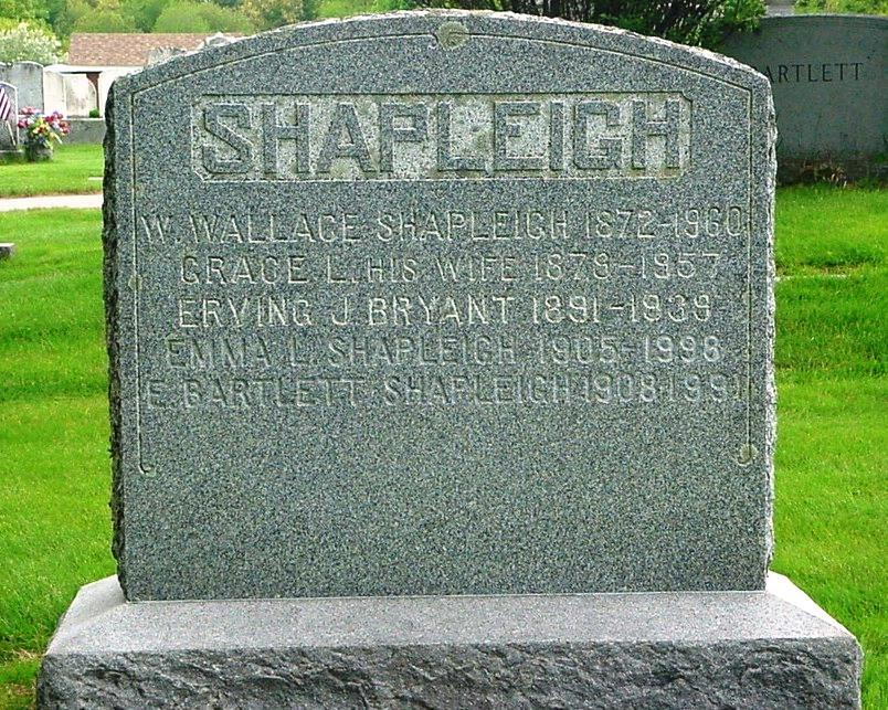 Statira M., w. James Shapleigh, 1794-1874. Shapleigh, Mary P., 1849-1862.
