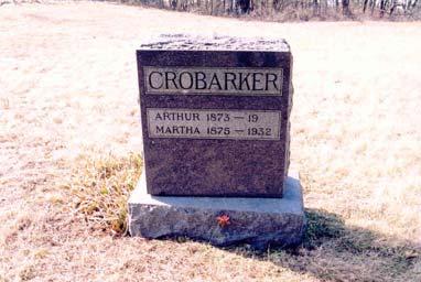 Joseph Collins Arthur; born 1873; husband of Martha Crobarker Martha; born 1875; died 1932; wife of Arthur Crobarker Crobarker, Emma J.