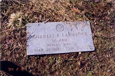 Lawrence, Booker Anthony; born 09 Nov 1909; died 25 Nov 1972 Lawrence, Charles R.