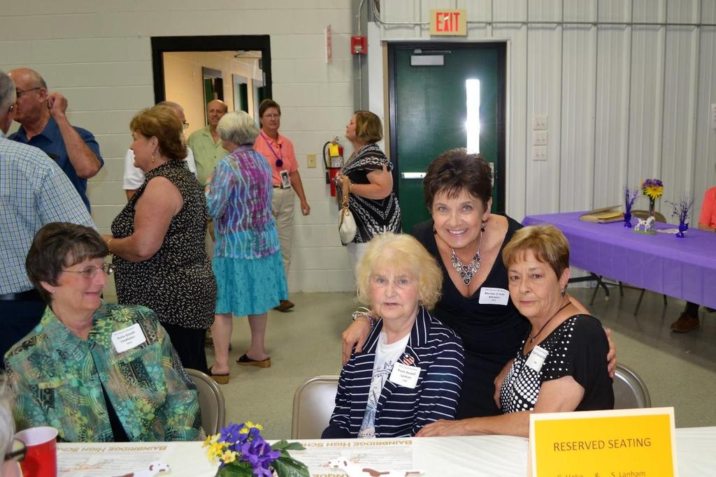 Seated L-R prior to the banquet are: Darla Goode Clodfelter (BHS & NPHS), Susie Boswell