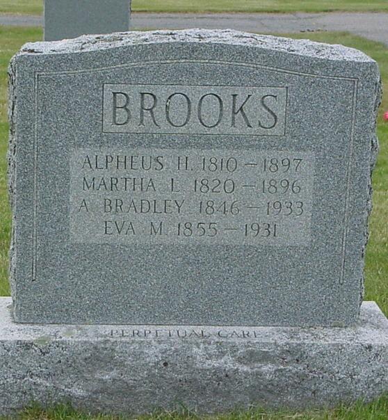 Brooks Cress Alpheus H., 1810-1897 Martha L., 1820-1896 A.