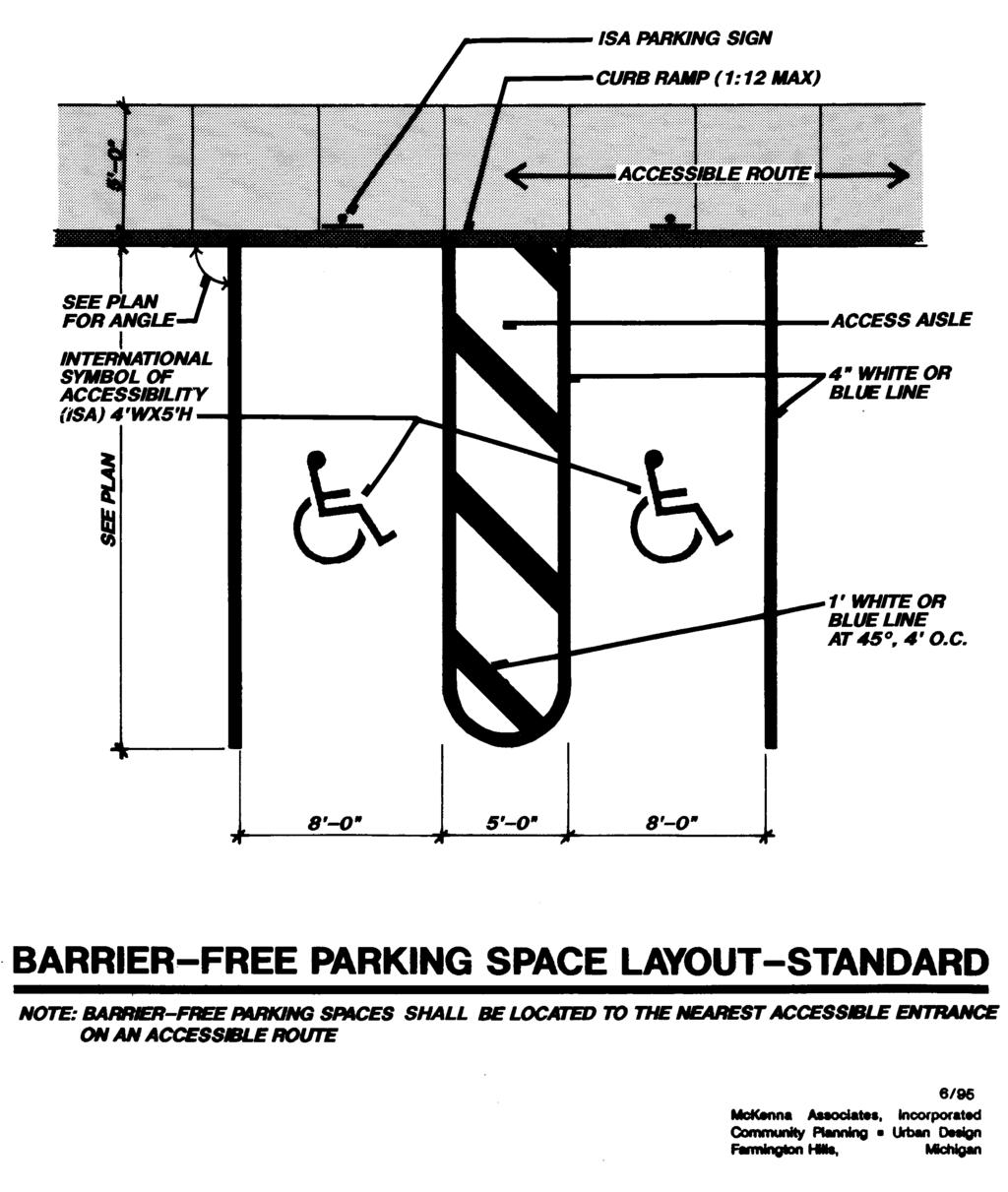 Article 9 - Off-Street Parking and Loading Section 9.06 Design Requirements. A. Barrier-Free Parking Requirements.