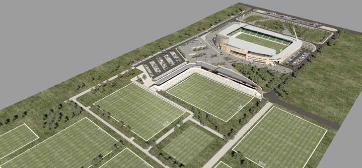 28 AFL Architects Gabala FC Training Academy and Stadium Master Plan - Azerbaijan The 9000 m2 training facility incorporates both First and Youth Team facilities, with separate rest,