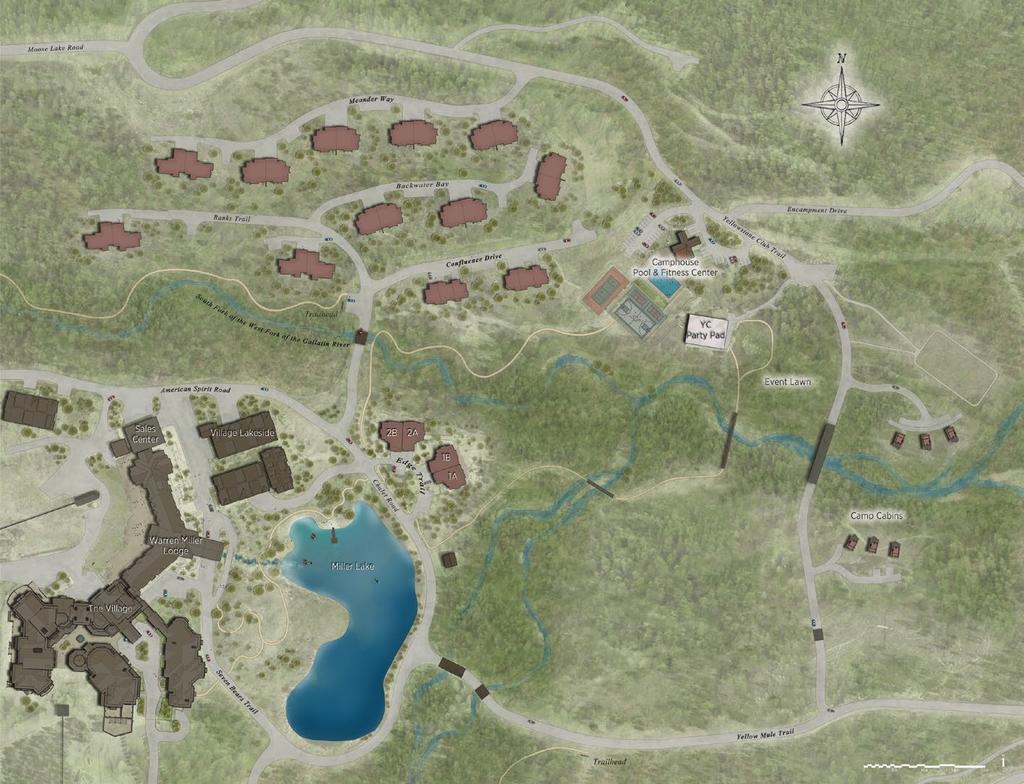Introduction & Site Plan elcome to the River Homestead, a new Yellowstone Club development built across two central locations that will place homeowners in the heart of the world s only private ski