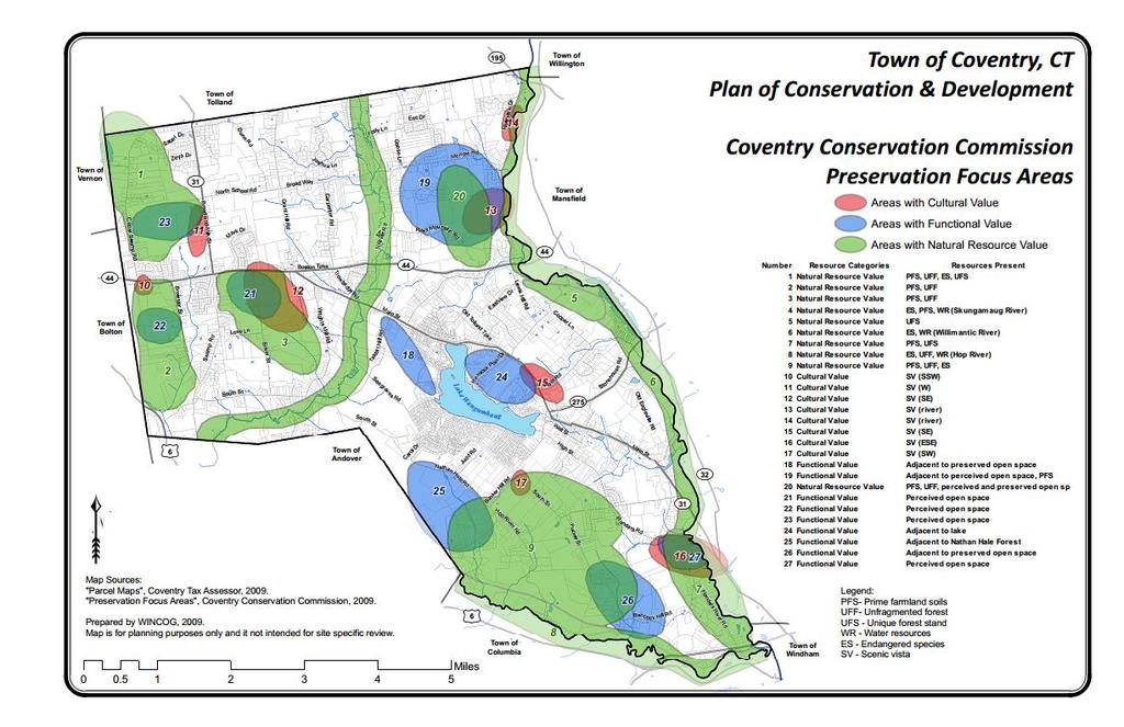 Coventry Preservation Focus Area Map from