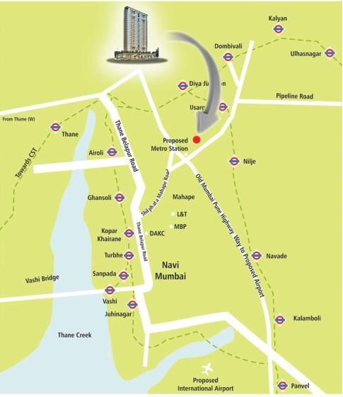 FOLLOW YOUR HEART AND EXPERIENCE THE ROYAL DESTINATION The prime location of Shanti Luxuria is at Shilphata, Thane is an
