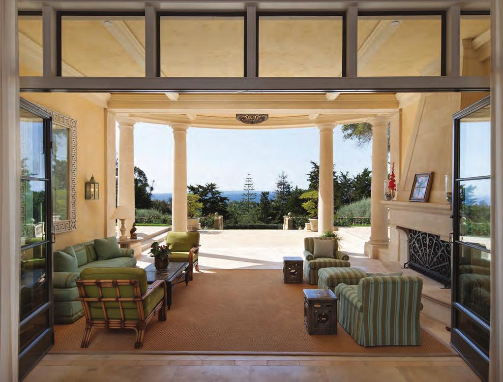 living space for entertaining family and friends to the outside where columns frame the estate s
