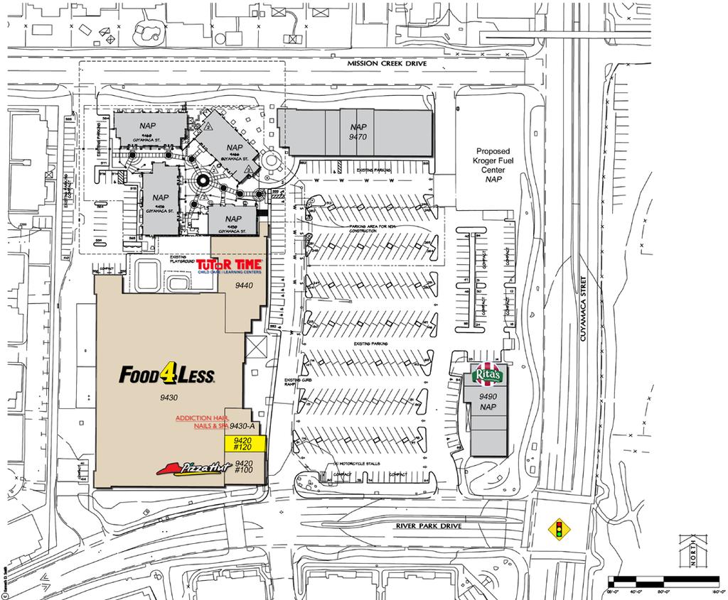 Space for Lease, SITE PLAN SUITE TENANT 9420 #100 Pizza Hut 9420 #120 Available - 864 Square