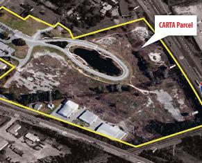 The land, zoned for Commercial Redevelopment and Light Industrial, was previously owned by the Charleston Area Retional Transport Authority, which purchased the land in 2002 for a mass transit hub.