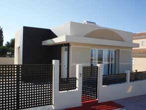 villa including private and communal gardens and a swimming pool, built with quality materials and