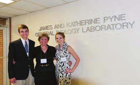 School of Arts and Sciences Renovated Biology Lab Named for Jim 59 and Kitti Pyne dedicated the James '59 and Katherine Pyne General Biology Laboratory at a September 9 ceremony.