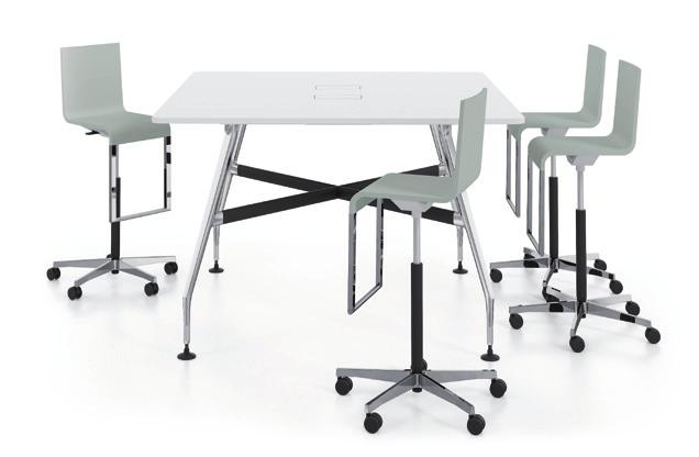 v High rectangular meeting table, melamine top in