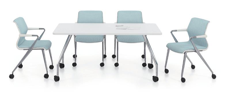 03 High Rectangular visitor table, equipped with