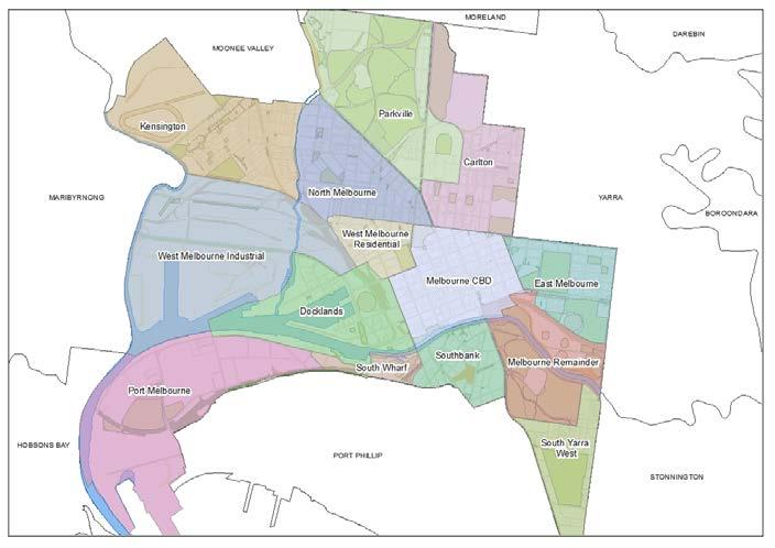 1.1. Study Area This study focuses on the City of Melbourne municipality. For the majority of the study information is reported at the municipal level or the small area level.