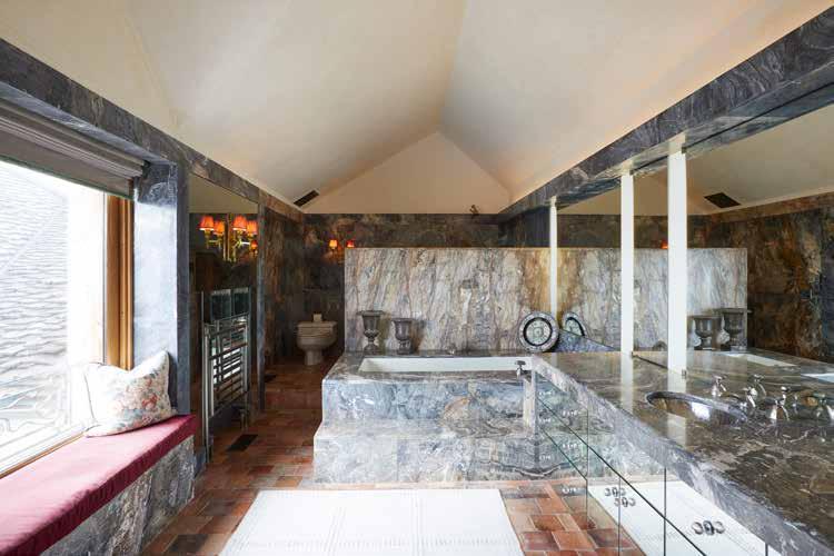 marble oversized tubs, marble encased shower, marble