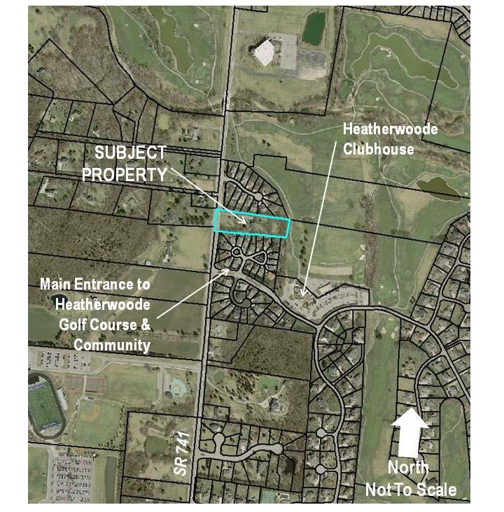 Figure 1. The aerial photograph above shows the location of the proposed rezoning subject property in light blue.