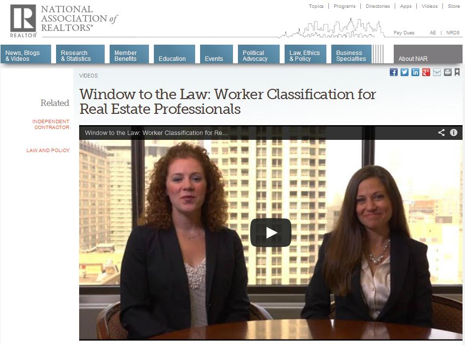 NAR Videos Related to the Independent Contractor Status Issue http://www.realtor.