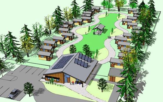 Quixote Village Layout Located in Olympia, WA 144 Sf in size Built for homeless adults Owned