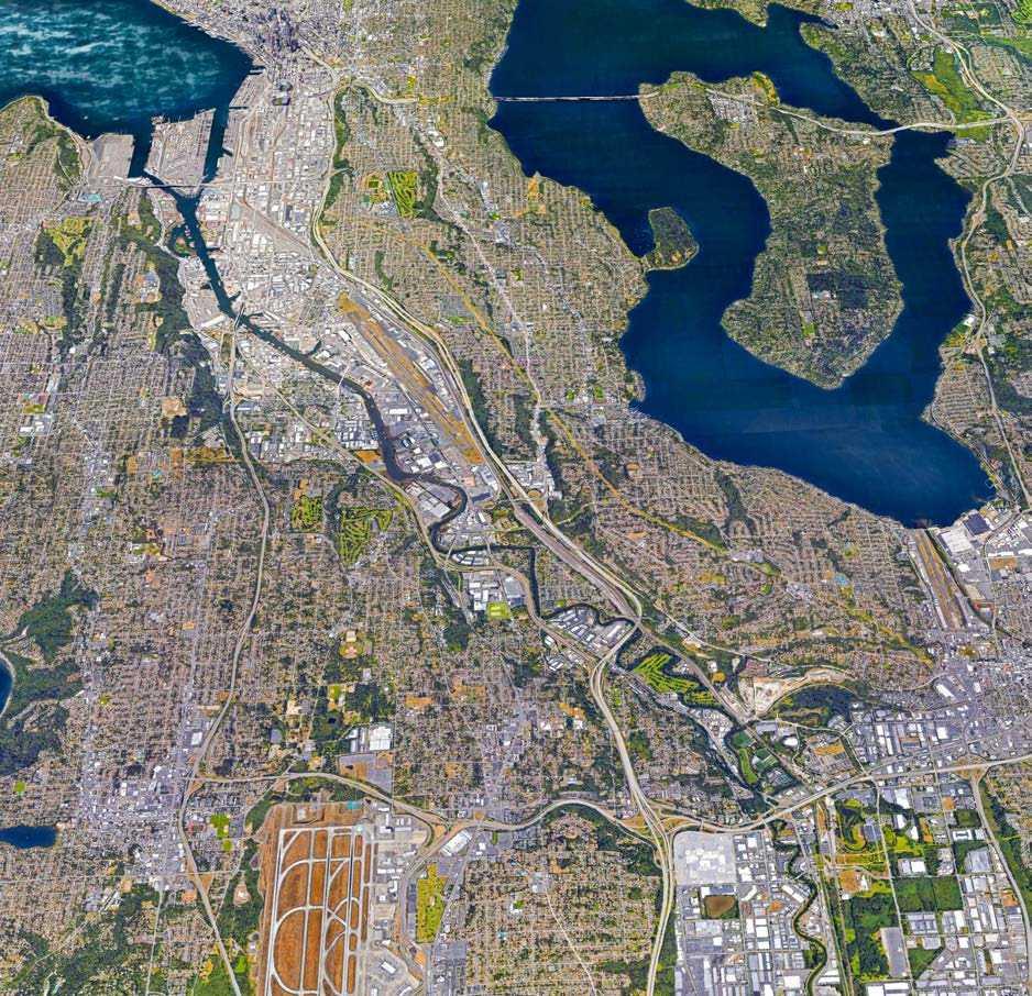 PUGET SOUND SEATTLE 10 MINUTES MERCER ISLAND BELLEVUE 20 MINUTES The Offices at Intergate Seattle has excellent access via the Boeing Access Road to I-5, I-405, Highway 599, and Airport Way S.