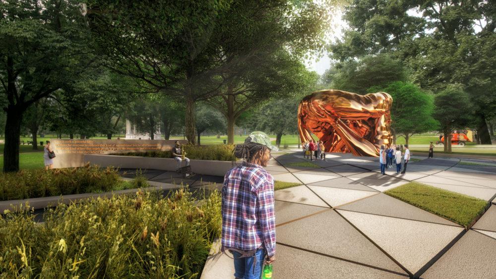 Hank Willis Thomas and MASS Design Group's proposed memorial (Courtesy MLK Boston) Hank Willis Thomas, who is working with MASS Design Group, is inspired by the idea that protests offer a sense of