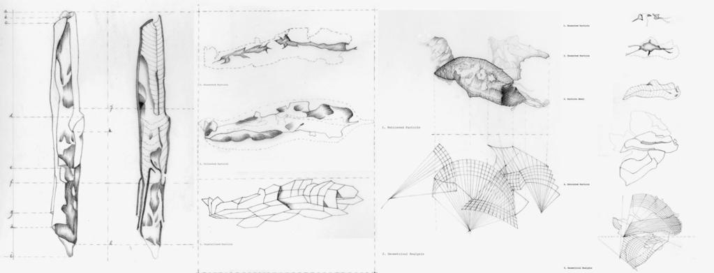 Analysis of atmospheric particles. E. Morris. Pencil on paper. The archive is an open system, which interchange[s] matter and energy with the outside (Fernandez-Galiano 2000: 104).