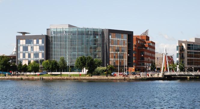Cardiff Bay, Wales At the heart of Cardiff s growing waterfront, the office accommodation is spread over seven buildings that house over 25 different companies, ranging from the National Assembly for