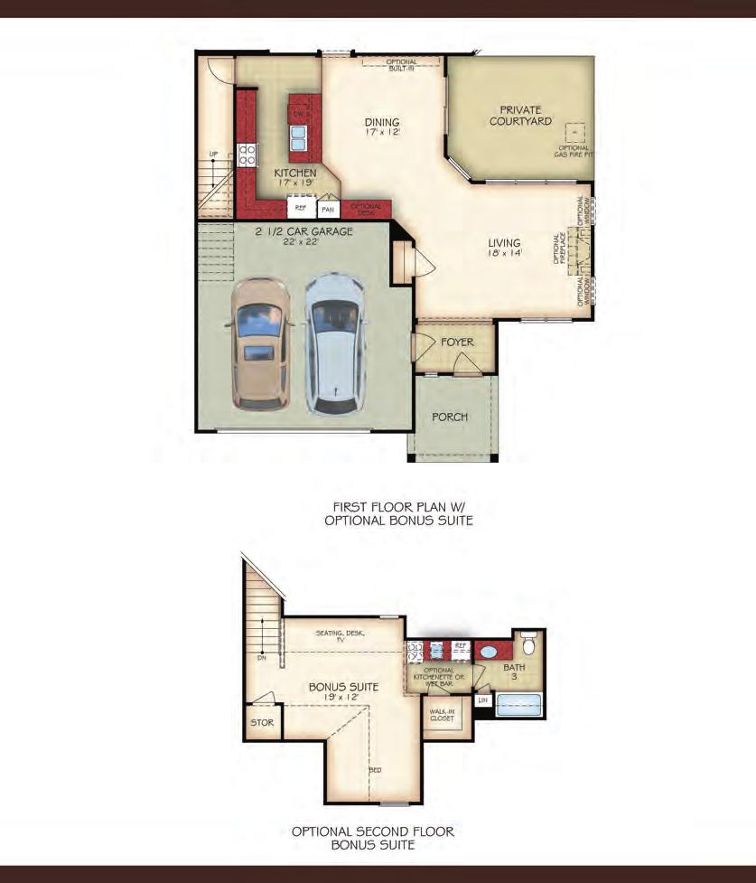 Palazzo Bonus Suite Bonus Suite Features Bedroom Private bathroom Open living room Two additional storage closets Kitchenette available Wet bar available Bonus Suite Uses Home office Guest room Game