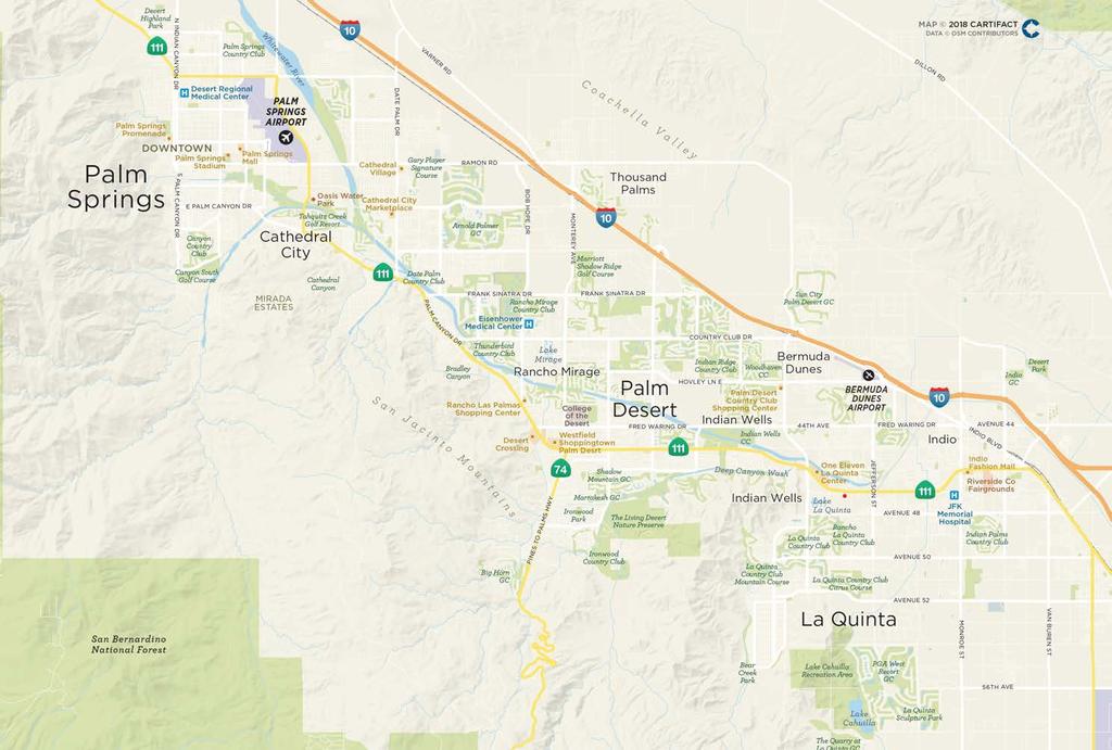 CENTRE AT LOCAL MAP CENTRE AT DRIVE TIMES LOCATION MILES DRIVE TIME Palm Springs Int l Airport 15 0:30 San