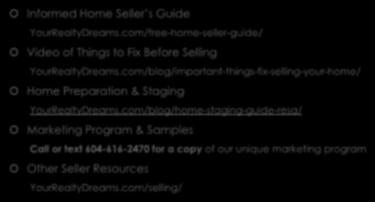 Home Selling Resources Informed Home Seller s Guide YourRealtyDreams.