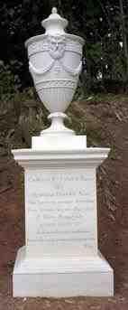 The replica Urn in Hestercombe Gardens which commemorates the friendship of Charles Tynte, Henry Hoare and Bamfyld