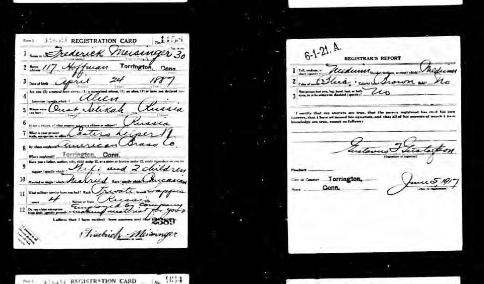 SURNAME EXCHANGE SECTION I U.S. Draft Records By Mike Meisinger Ancestry.com has recently loaded WWI Draft Records into their database.