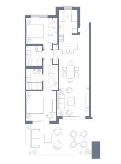 A home for everyone FLOOR PLAN TYPE 2: 2 BEDROOMS 2 BATHROOMS Location, design and quality are the 3 key elements when deciding on your future home offers you a choice