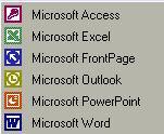 8 tizimi uchun keng qo llaniladigan Word, Excel, PowerPoint, Access, FrontPage, Outlook kabi dasturlardan iborat MS Office dasturlar majmuasi (paketi)ni yaratdi (1.3-rasm)