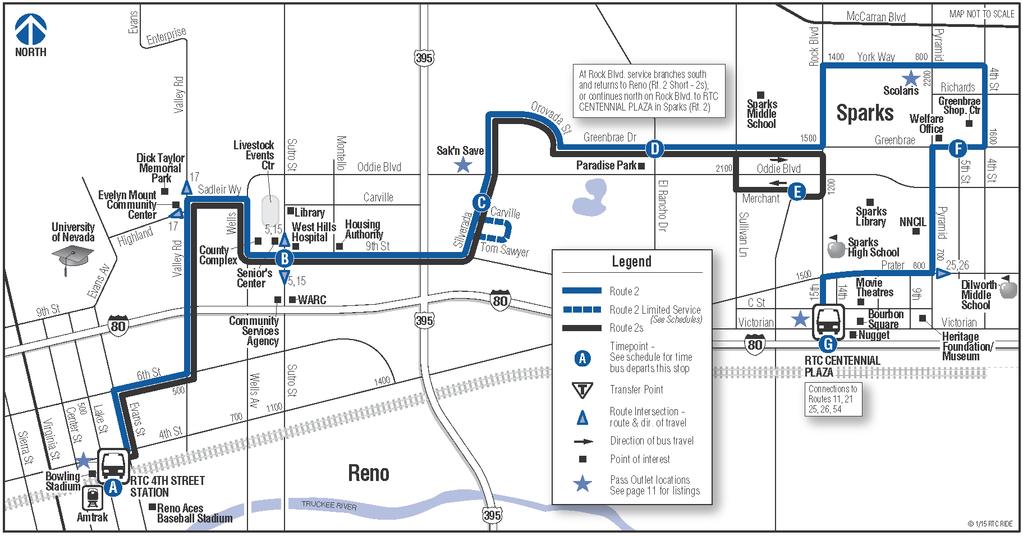 PUBLIC TRANSPORTATION At Rock Blvd. service branches south and returns to Reno (Rt.