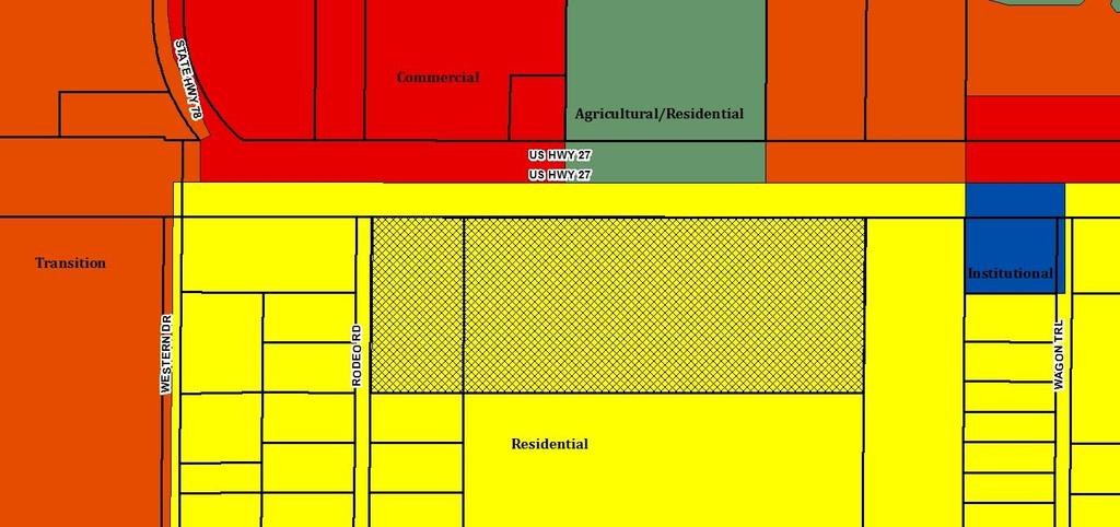and Residential General. Future Land Use Map The hatched areas indicate the subject sites.