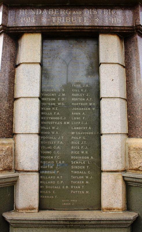 H. E. Webb is remembered on the Bundaberg War Memorial located at Bourbong & Barolin Streets, Bundaberg, Queensland.