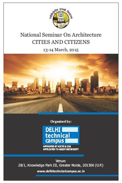 National Seminar on Architecture: CITIES AND CITIZENS School of