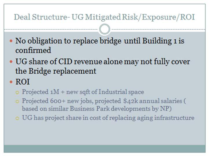 15 ever do that second building, our $.52 of the CID remains in place. It will stay there for the entire 22 years. So that gets us somewhere over $4M against the interchange.