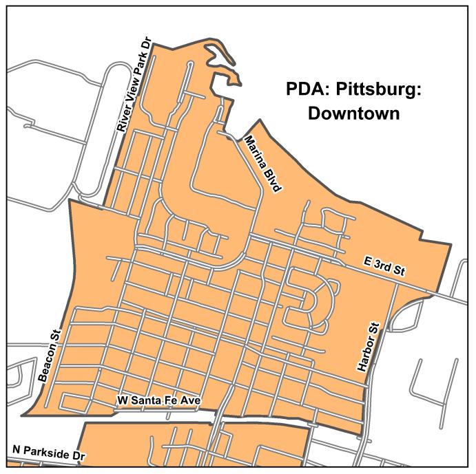 D-40 Contra Costa PDA Investment and Growth Strategy Update Pittsburg Downtown Transit Neighborhood OVERVIEW The Pittsburg - Downtown is the City of Pittsburg s historic downtown business district.